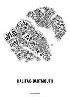 Halifax-Dartmouth Word Map (20" x 26") (Final Sale) - Alexandre Laquerre