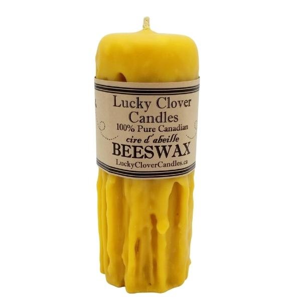 Hand-Dripped Beeswax Candle - Lucky Clover Candles