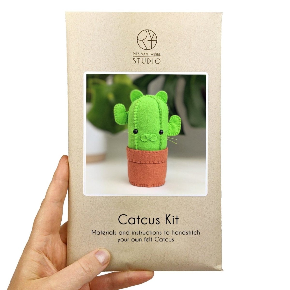 Catcus Hand Hand Stitched Catcus DIY Kit By Rita Van Tassel Studio at Maker House Co.