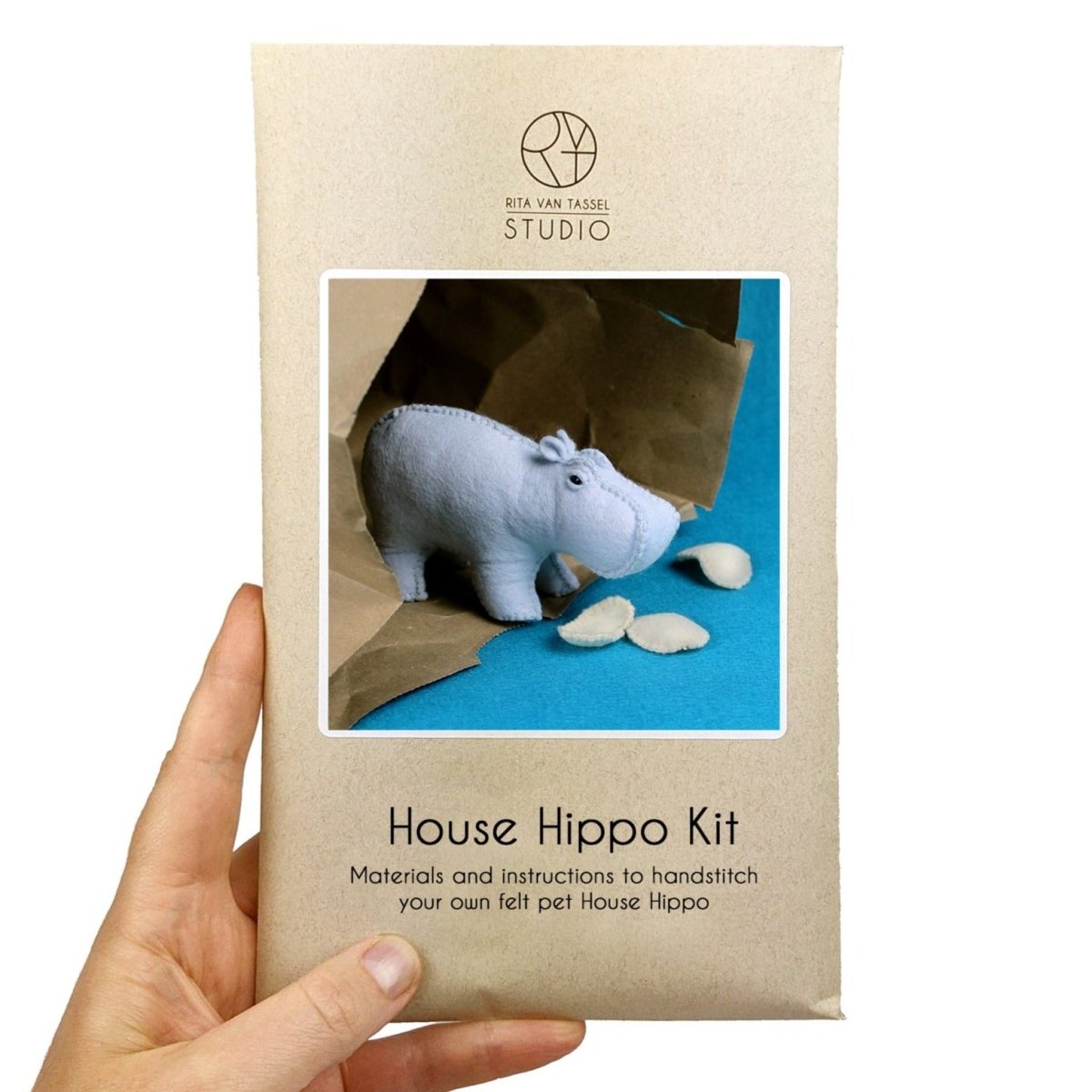 Hand Stitched House Hippo DIY Kit (Final Sale) - Rita Van Tassel Studio