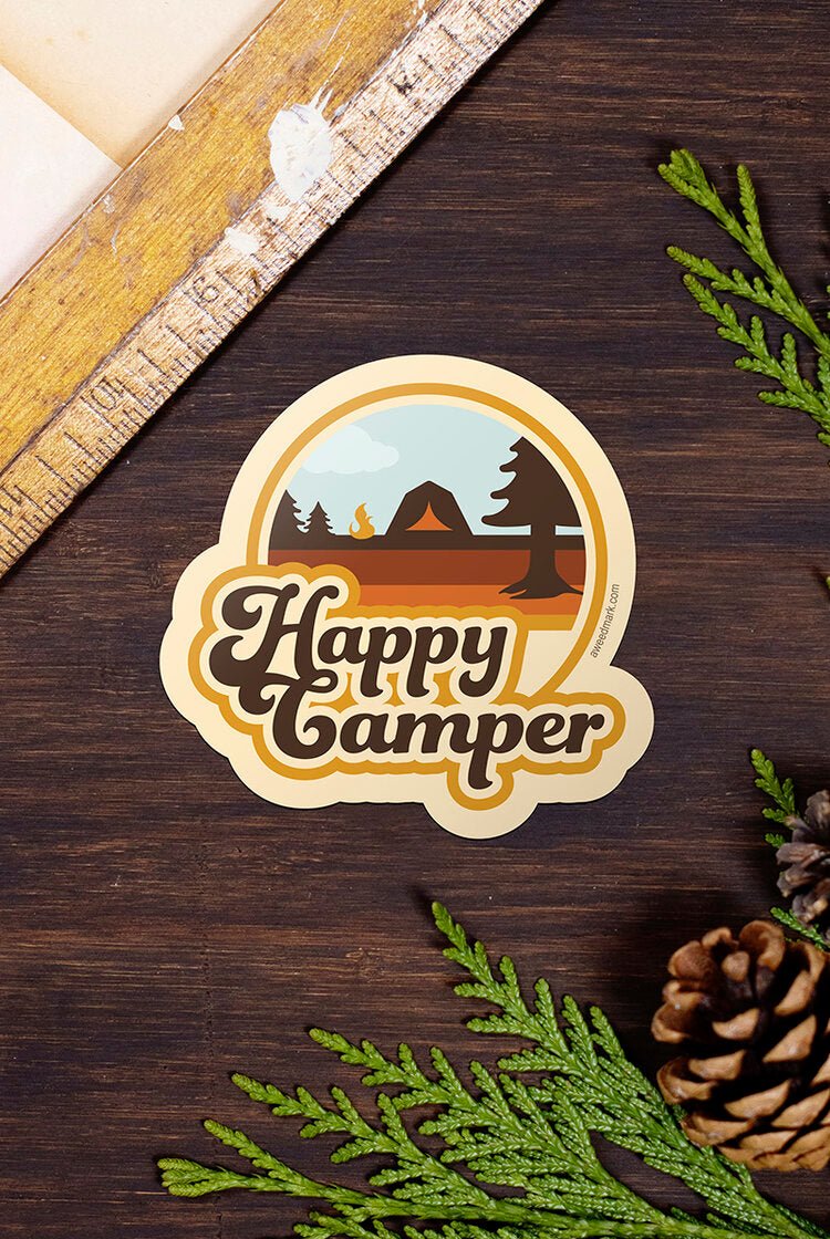 Happy Camper Vinyl Sticker - Amanda Weedmark