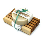 Honey Hemp Shampoo bundled with a cedar soap dish.