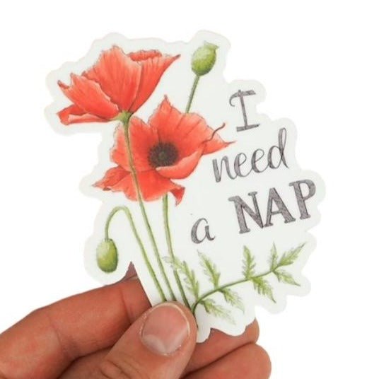 I Need A Nap Vinyl Sticker - Naughty Florals