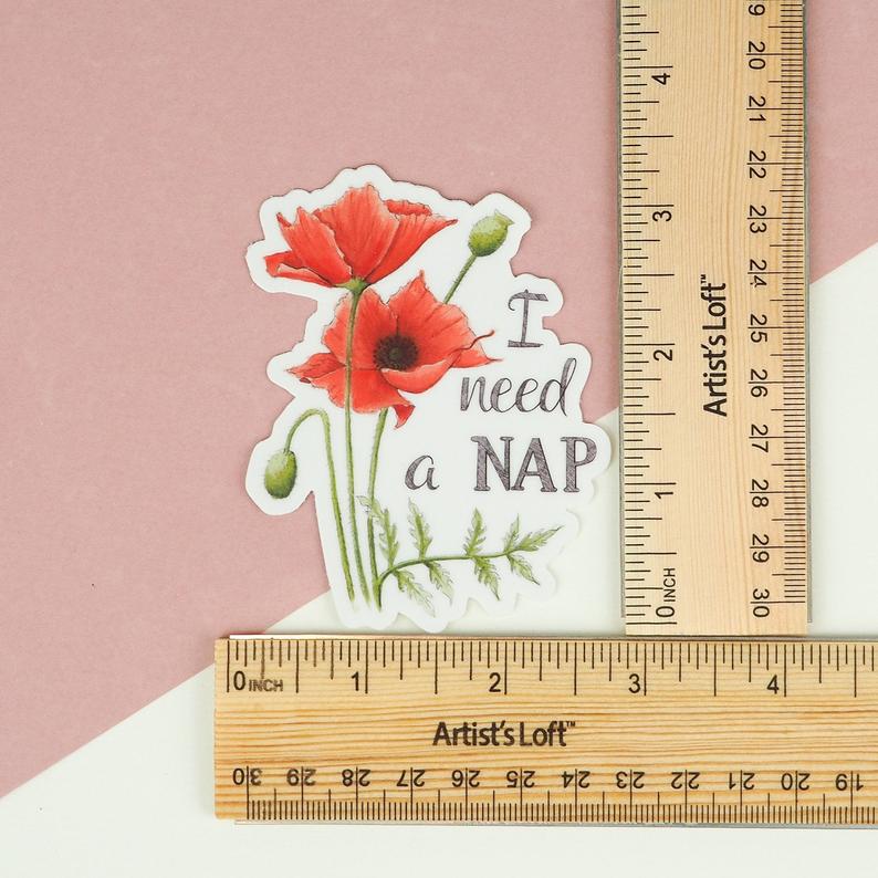 I Need A Nap Vinyl Sticker - Naughty Florals