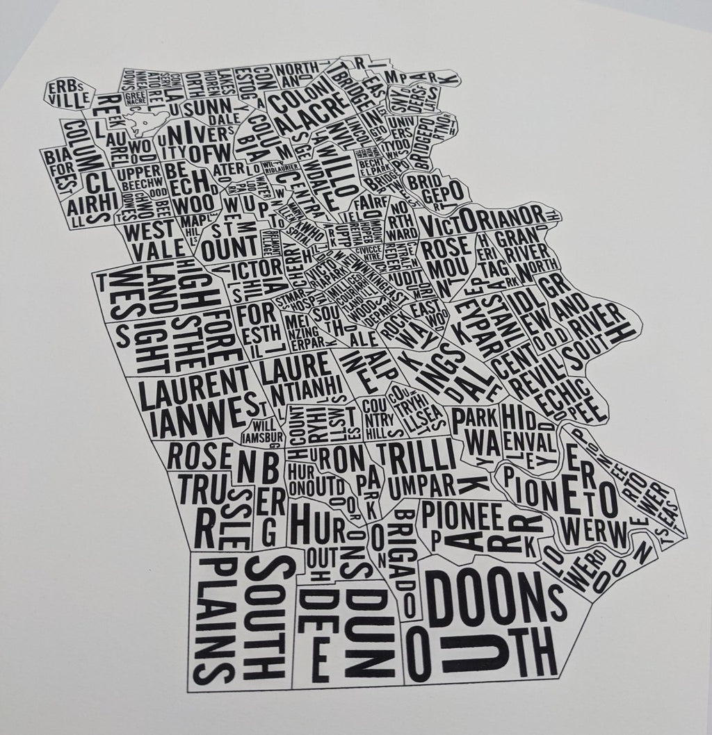 Kitchener-Waterloo Word Map (20" x 26") (Final Sale) - Alexandre Laquerre