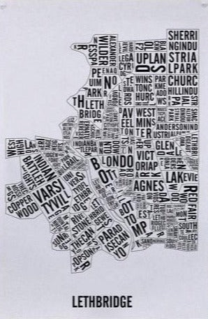 Lethbridge Word Map Print (12" x 18") (Final Sale) - Alexandre Laquerre