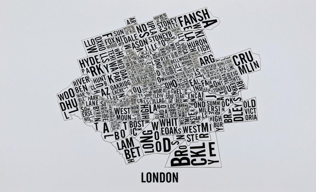 London Word Map (20" x 26") (Final Sale) - Alexandre Laquerre