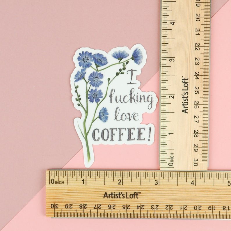 Love Coffee Vinyl Sticker - Naughty Florals
