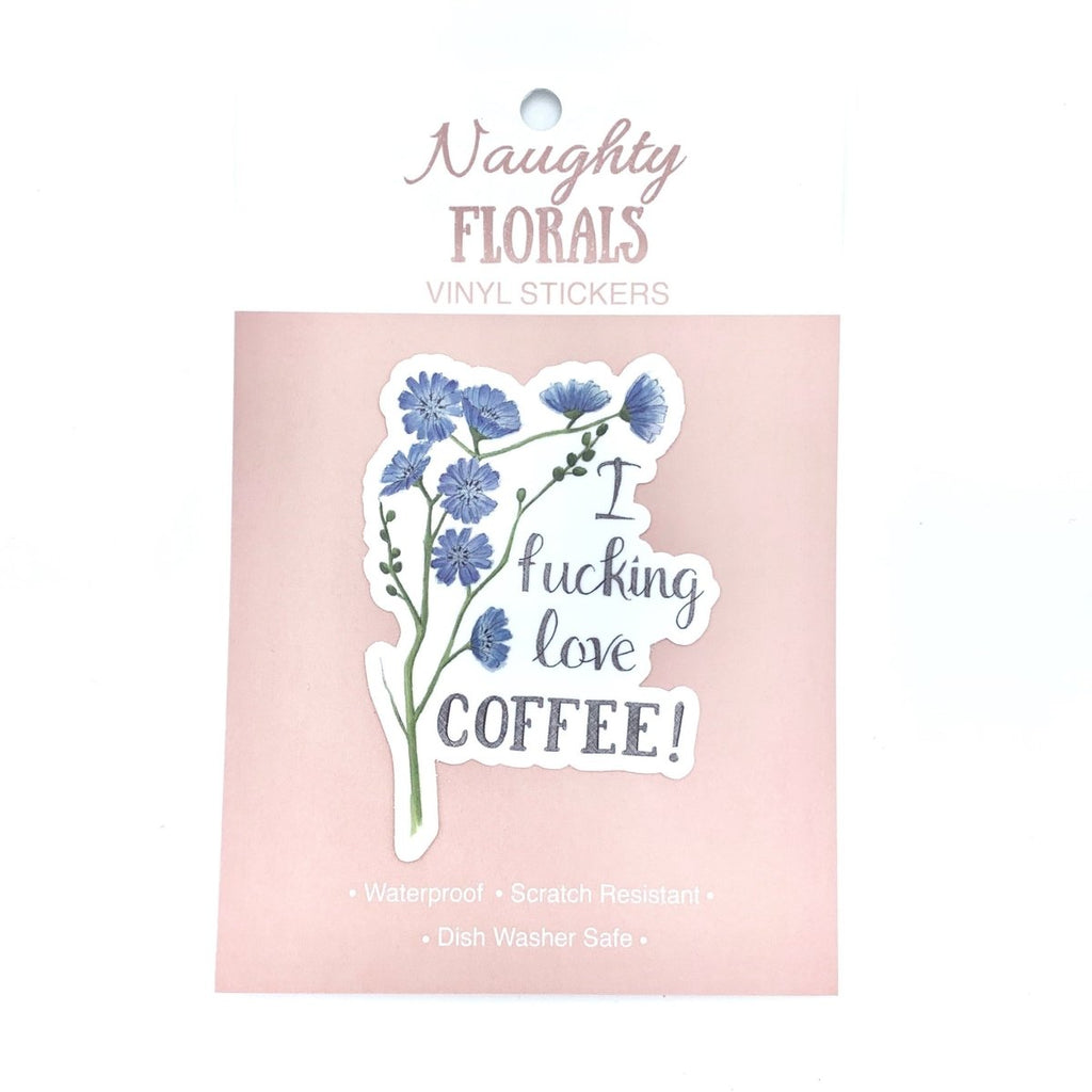 Love Coffee Vinyl Sticker - Naughty Florals