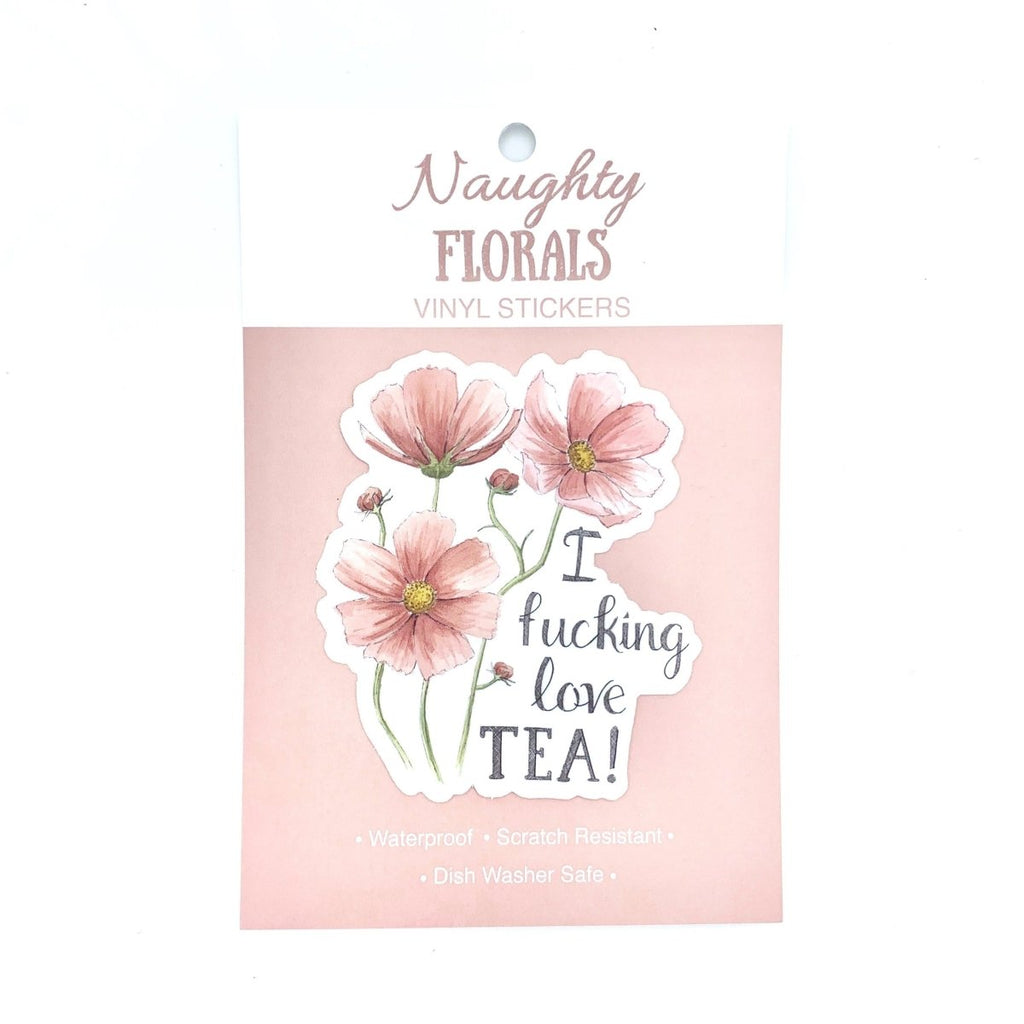 Love Tea Vinyl Sticker - Naughty Florals