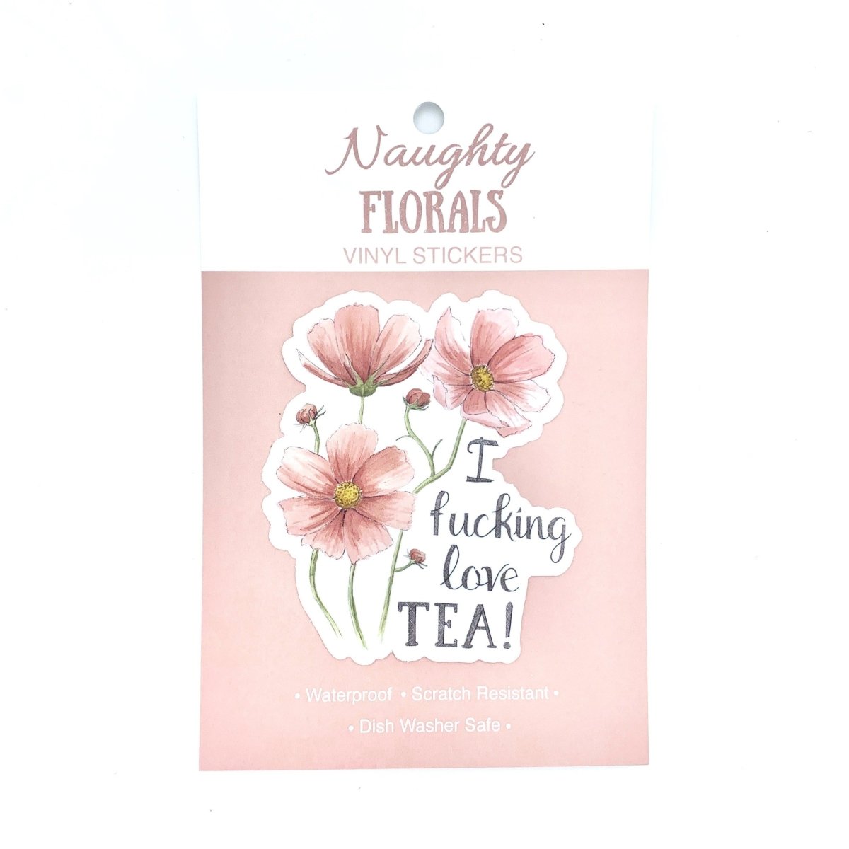 Love Tea Vinyl Sticker - Naughty Florals