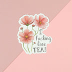 Love Tea Vinyl Sticker - Naughty Florals