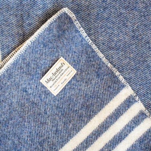 MacAusland Wool Blanket (Blue) - MacAusland's Woolen Mills