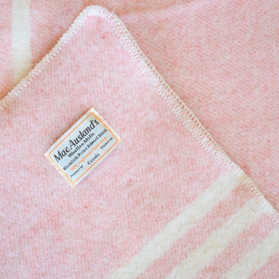MacAusland Wool Blanket (Pink) - MacAusland's Woolen Mills