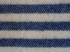 MacAusland Wool Blanket (White with Navy Stripes) - MacAusland's Woolen Mills