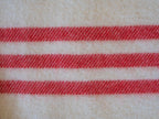 MacAusland Wool Blanket (White with Red Stripes) - MacAusland's Woolen Mills