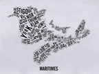 Maritimes Word Map (20" x 26") (Final Sale) - Alexandre Laquerre