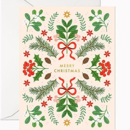 Merry Christmas Berries Card - Boxed Set of 8 - Linden Paper Co.