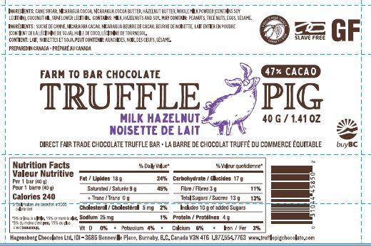 Milk Chocolate Hazelnut Butter Bar - Truffle Pig Chocolate