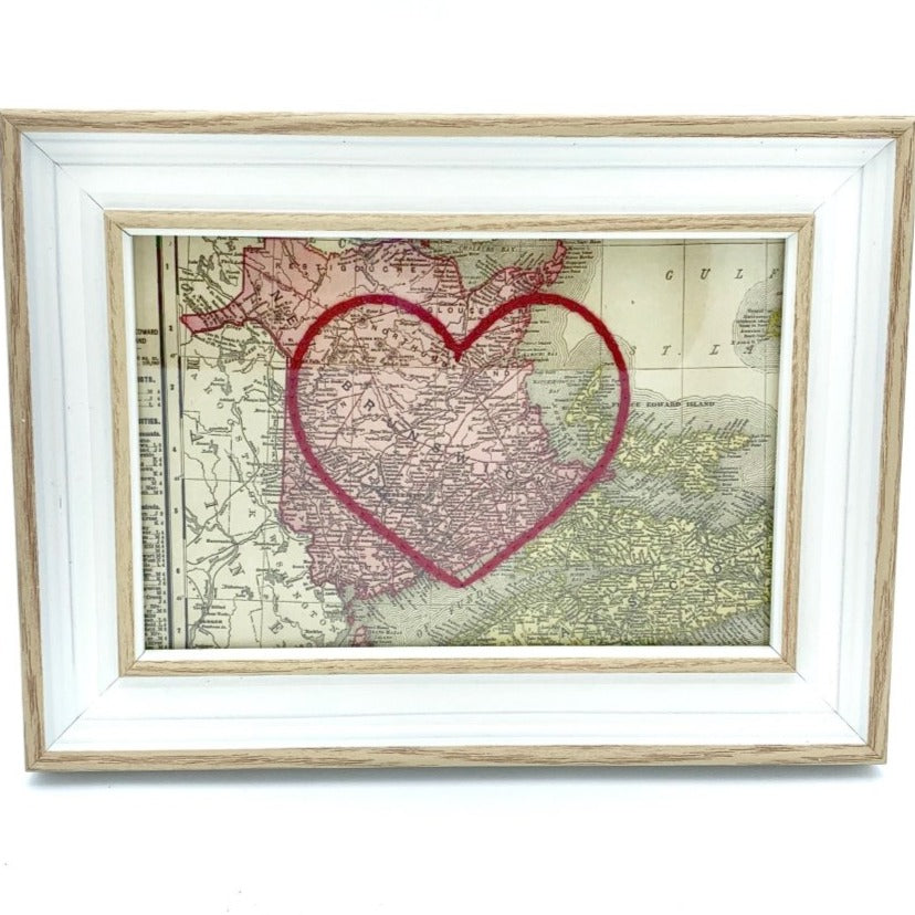New Brunswick Stitched Heart Map - Sadie & June