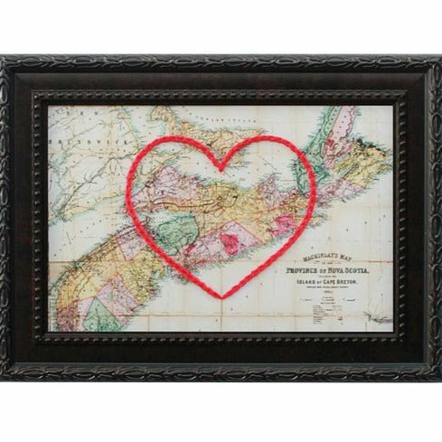 Nova Scotia Stitched Heart Map - Sadie & June