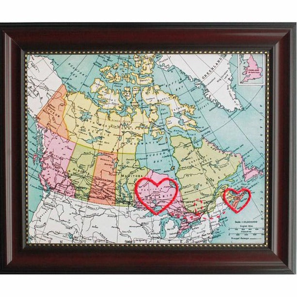 Nova Scotia to Ontario Connecting Hearts Map (Final Sale) - Sadie & June