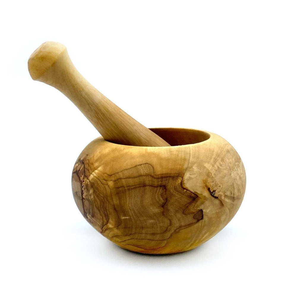 Olive Wood Rustic Mortar & Pestle - OliveWood Glory