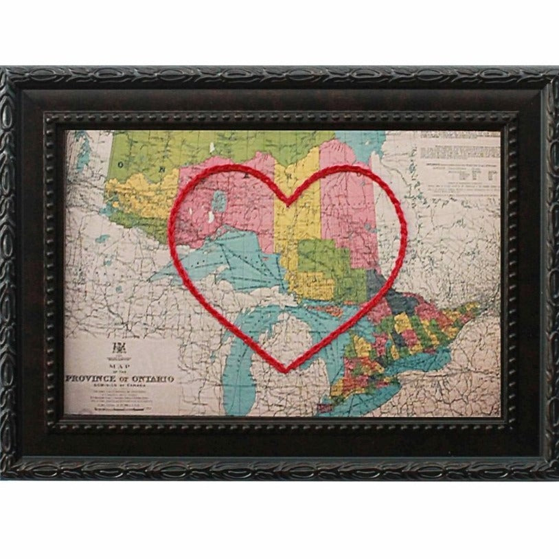 Ontario Stitched Heart Map - Sadie & June