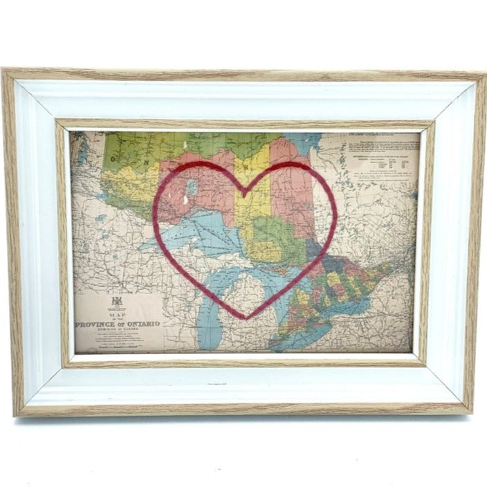 Ontario Stitched Heart Map - Sadie & June