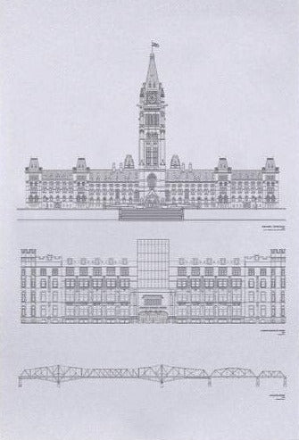 Ottawa Architectural Landmarks Print (20" x 26") - Alexandre Laquerre