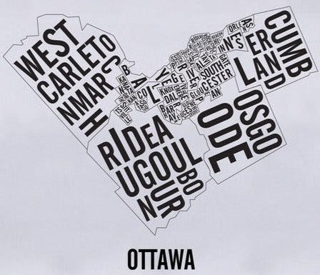 Ottawa Central Wards Word Map - Portrait (20" x 26") - Alexandre Laquerre