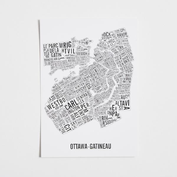Ottawa Gatineau Word Map Postcard - Alexandre Laquerre