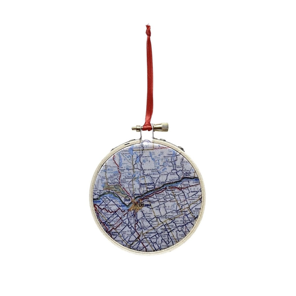 Ottawa Map Hoop Ornament - Sadie & June