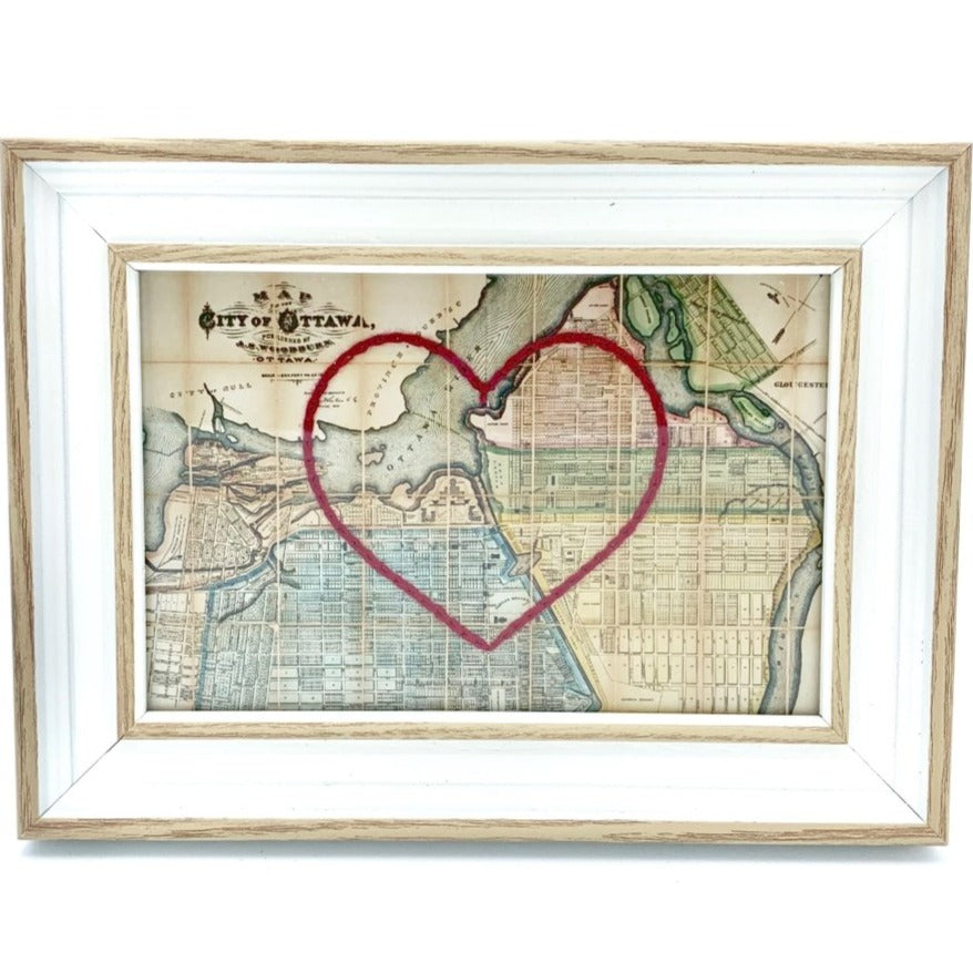 Ottawa Stitched Heart Map - Sadie & June