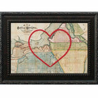 Ottawa Stitched Heart Map - Sadie & June