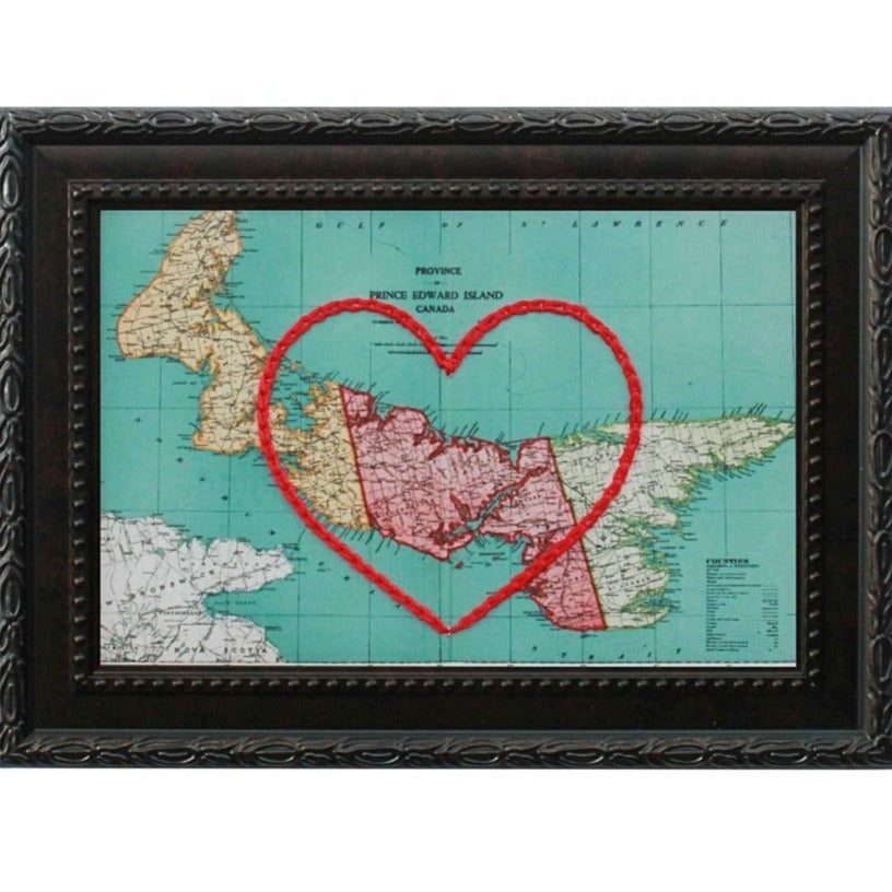PEI Stitched Heart Map - Sadie & June