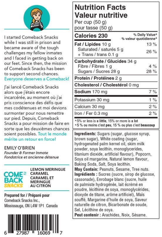 Popcorn - Lemon Meringue Caramel - Comeback Snacks