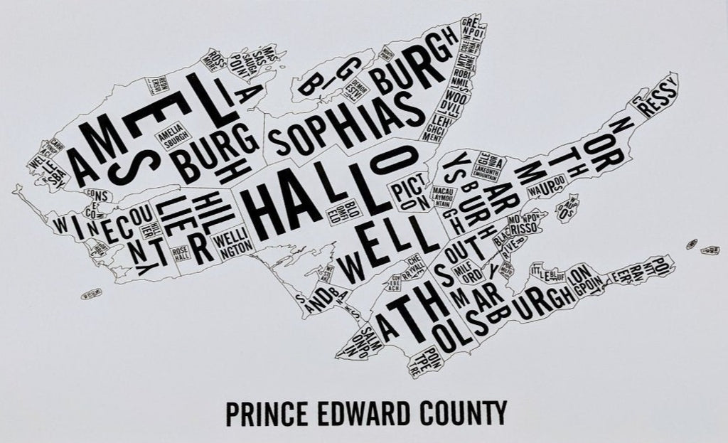 Prince Edward County Word Map (20" x 26") (Final Sale) - Alexandre Laquerre