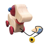 Jouet à tirer pour chien en bois