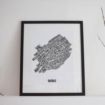 Quebec City Word Map (20" x 26") (Final Sale) - Alexandre Laquerre