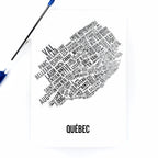Quebec City Word Map Postcard (Final Sale) - Alexandre Laquerre