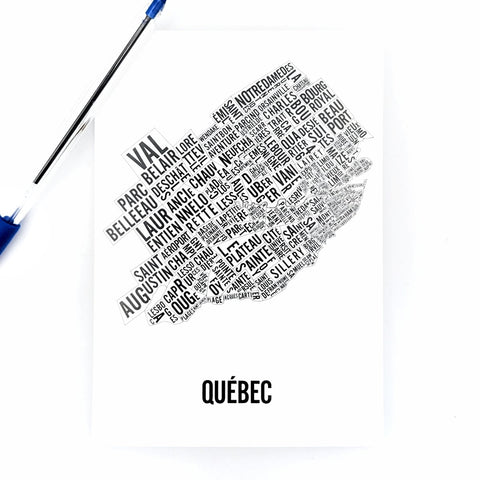 Quebec City Word Map Postcard (Final Sale) - Alexandre Laquerre