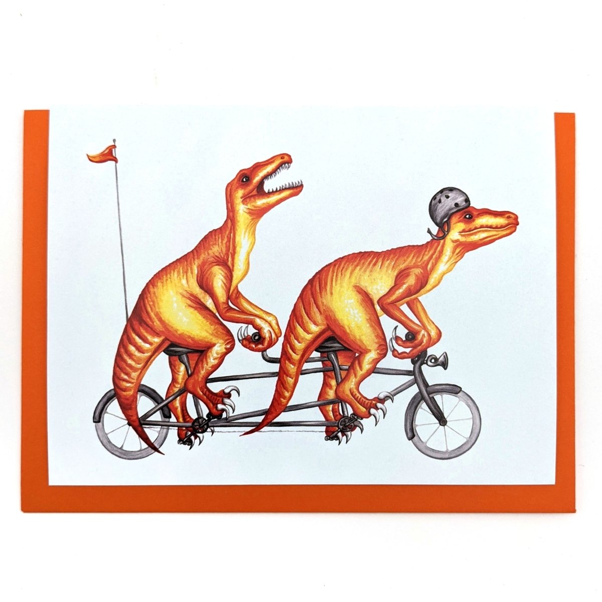 Raptors Riding a Bike Card - Amelie Legault