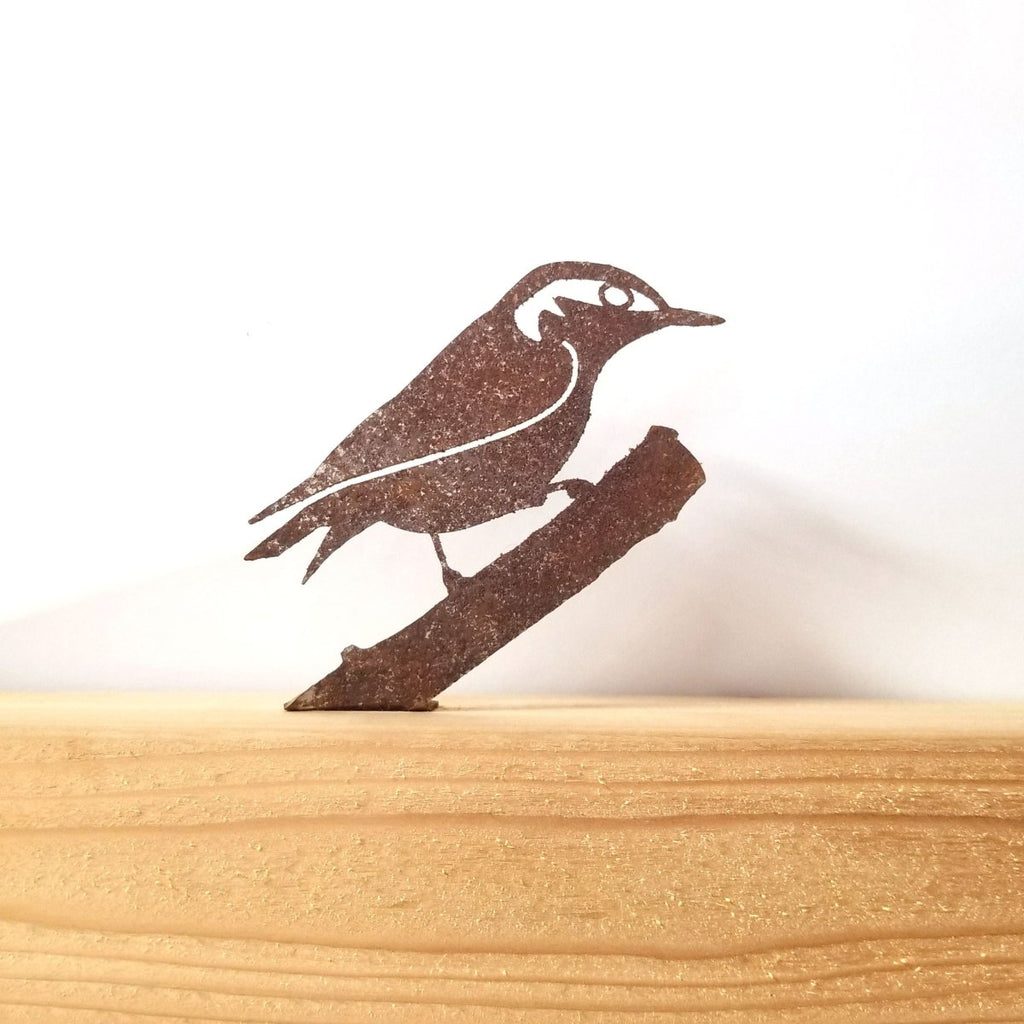 Reclaimed Metal Art - Red-breasted Nuthatch - Wacky Warbler