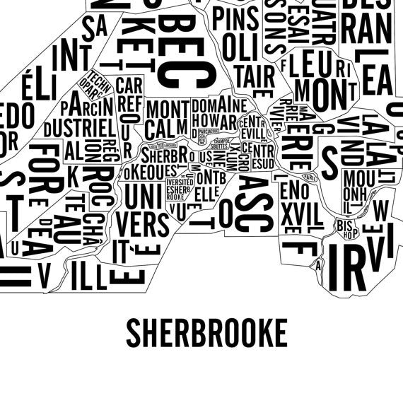 Sherbrooke Word Map (20" x 26") (Final Sale) - Alexandre Laquerre