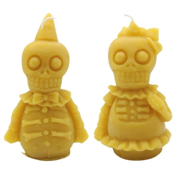 Bougies squelettes en cire d’abeille