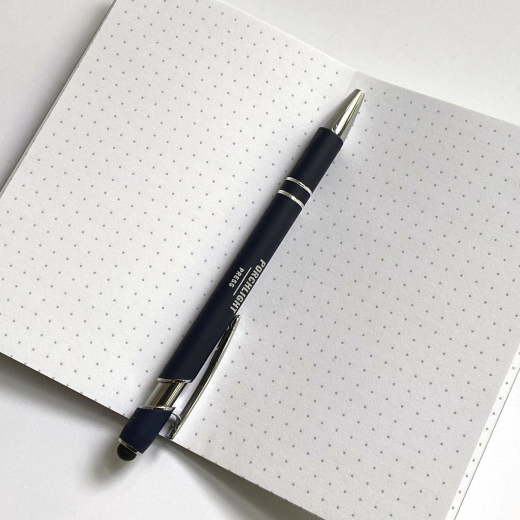 Small Notebook - Blue w/ Deco Foil (Dot Pages) (Final Sale) - Porchlight Press