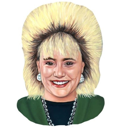 The magnet for the character Spike from 'Degrassi' shows her rocking her voluminous, electric blonde, spikey hair.