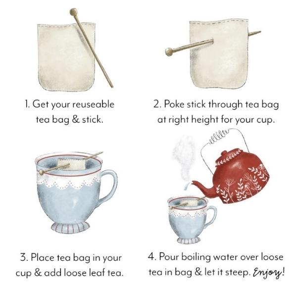 Ensemble de sachets de thé en tissu réutilisables/3