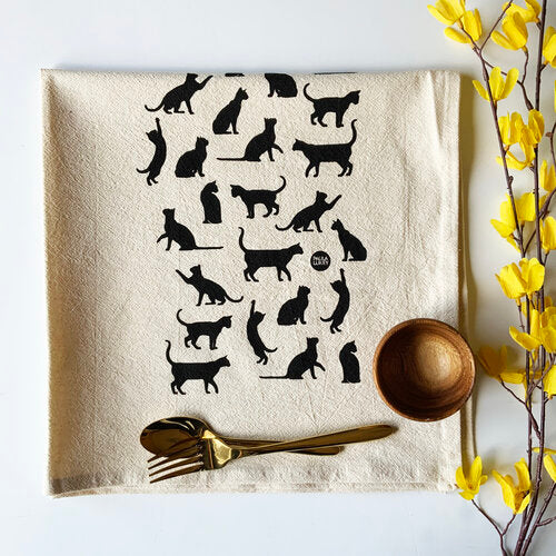 Black Cat Tea Towel